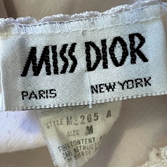 80s Vintage Miss Dior Light Pink Satin Balloon Sleeve Deep-V Midi Nightgown M - Picture 5 of 9